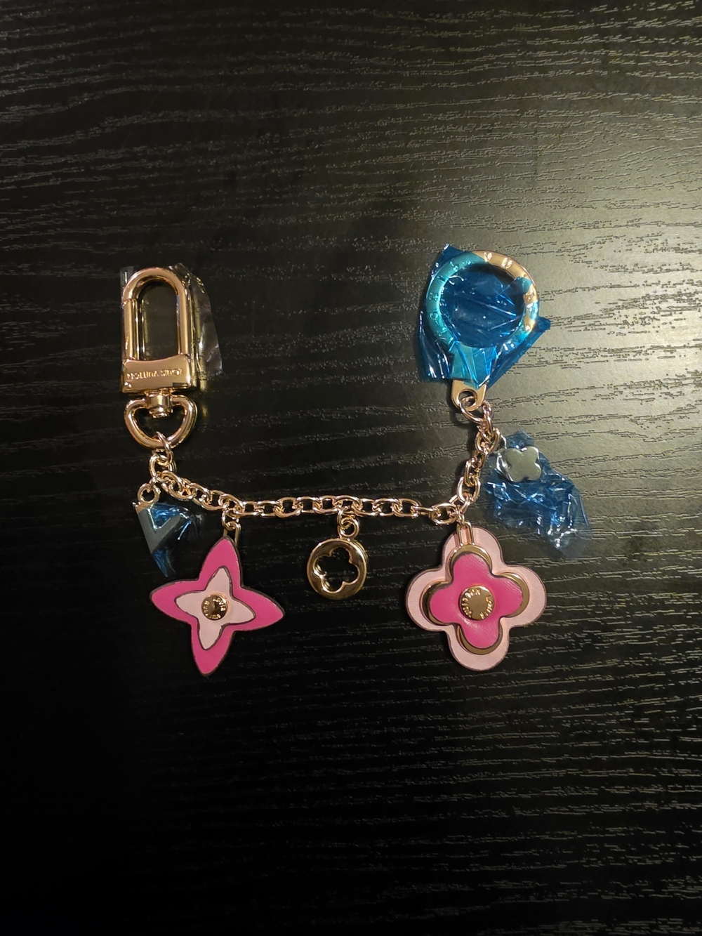 Pink Flower Charm Keychain